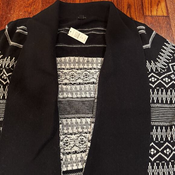 New Talbots Open Cardigan Sweater Womens XL Geometric Southwestern Lambswool NWT - Picture 6 of 10